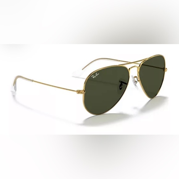 Ray Ban~ Aviator Sunglasses Gold Frames, Green Lenses UV400 Protection (UNISEX) - Picture 6 of 17